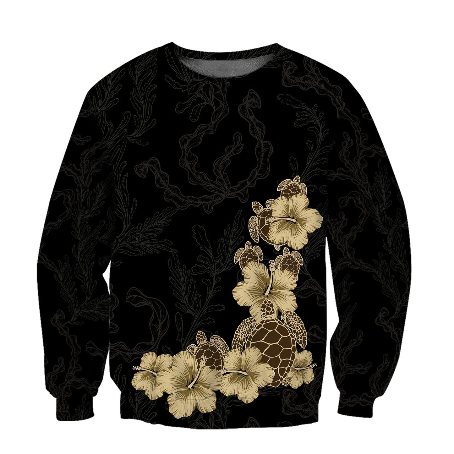 Amazing Polynesian Turtle Hibiscus Hoodie-ML