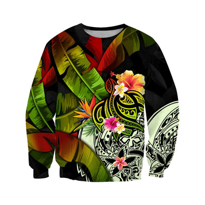 Amazing Turtle Polynesian Over Printed Hoodie Tshirt for Men and Women-ML