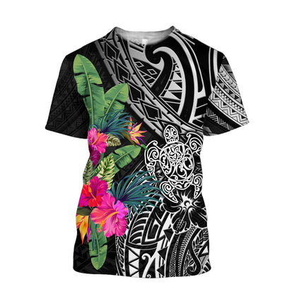 Amazing Hibiscus Turtle Hoodie Tshirt for Men and Women-ML
