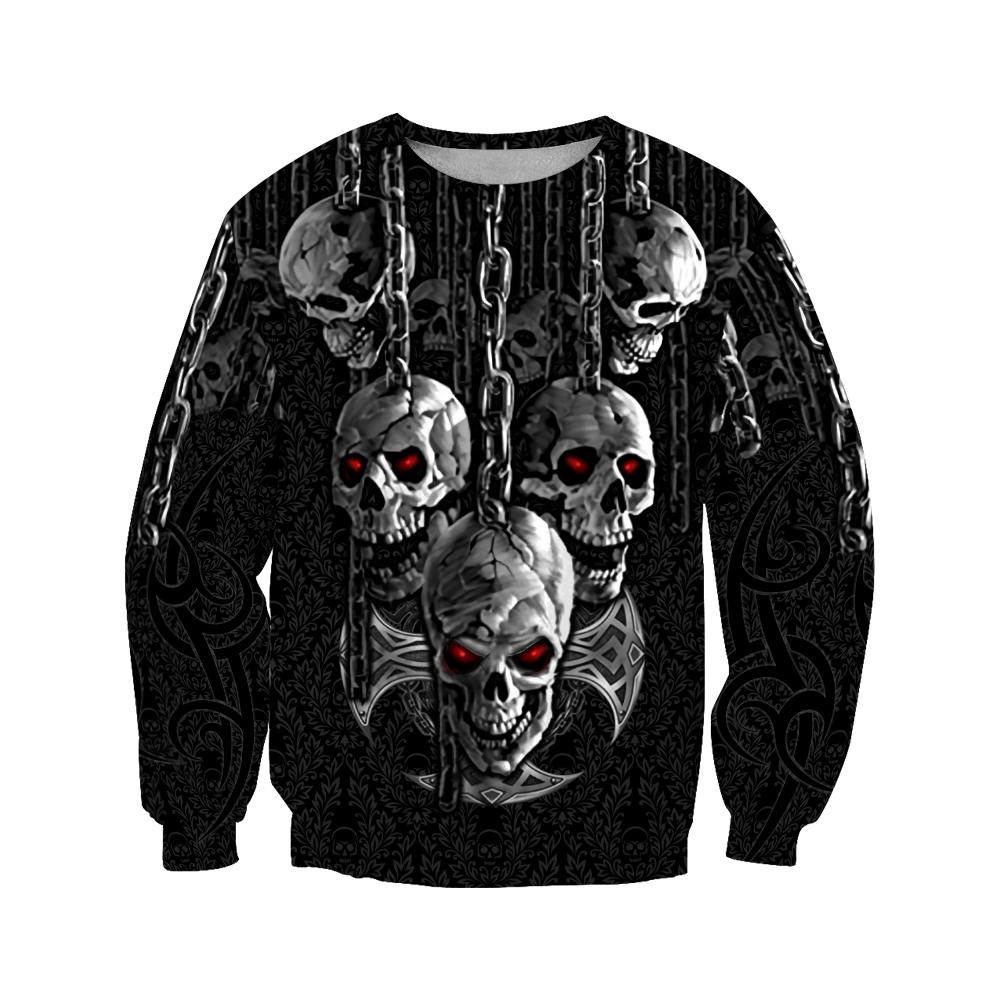Dark Art Skull Hoodie For Men And Women JJW08092003