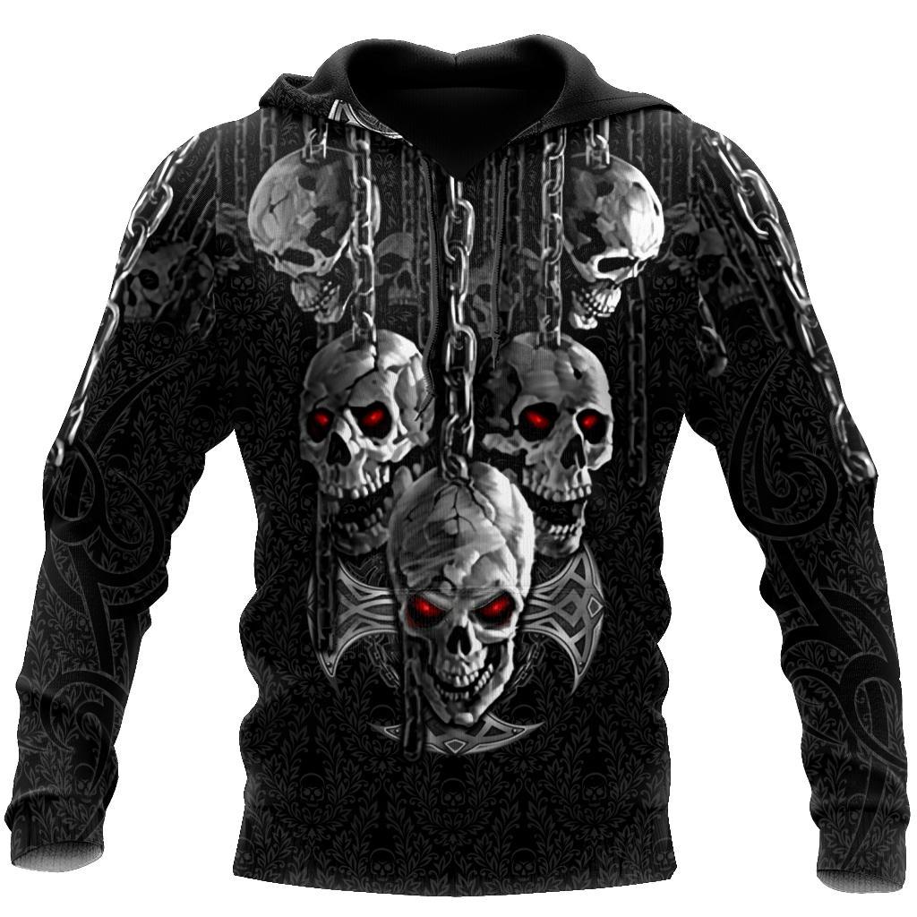 Dark Art Skull 3D All Over Printed Combo Hoodie + Sweatpant
