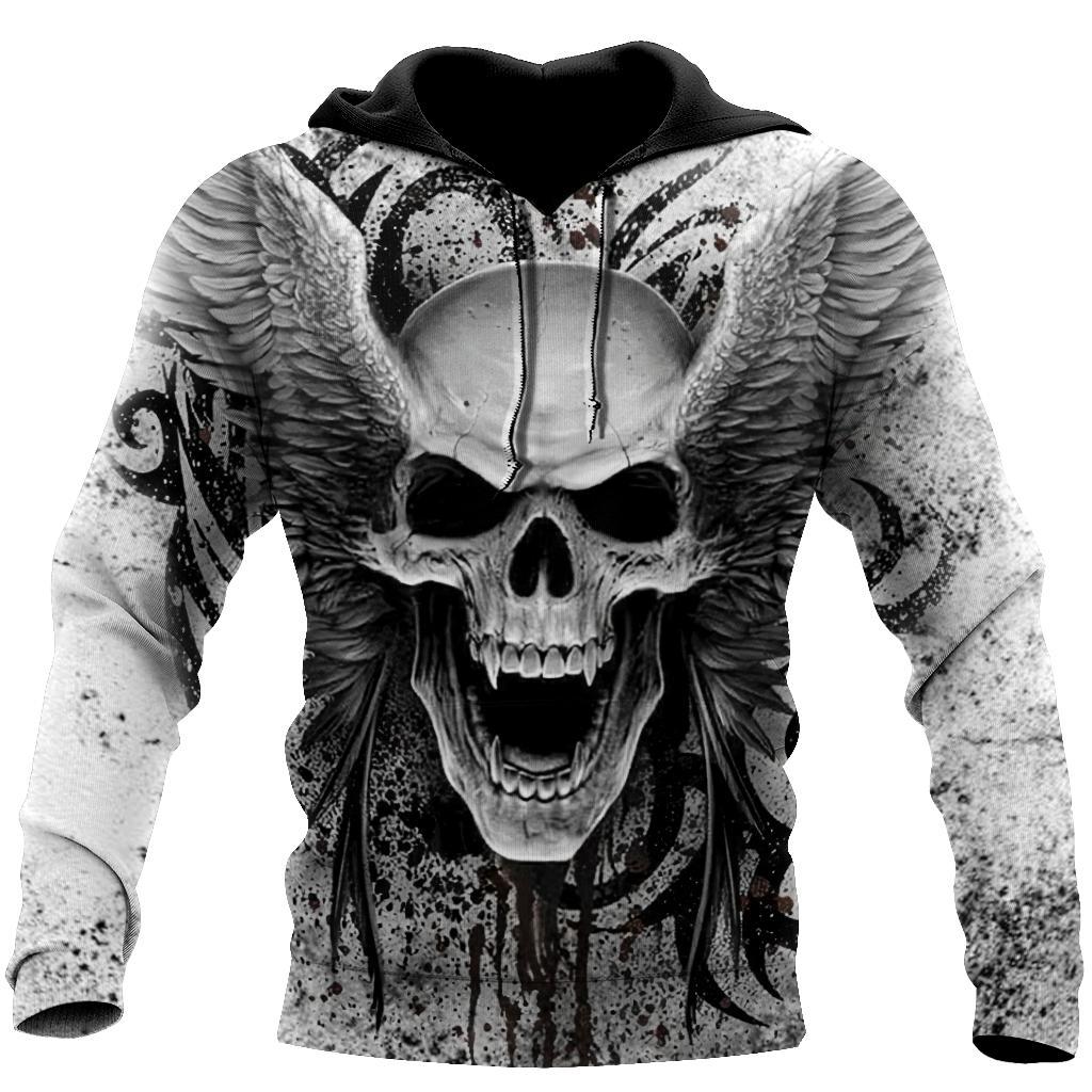 Skull With Angel Wings 3D All Over Printed Combo Hoodie + Sweatpant