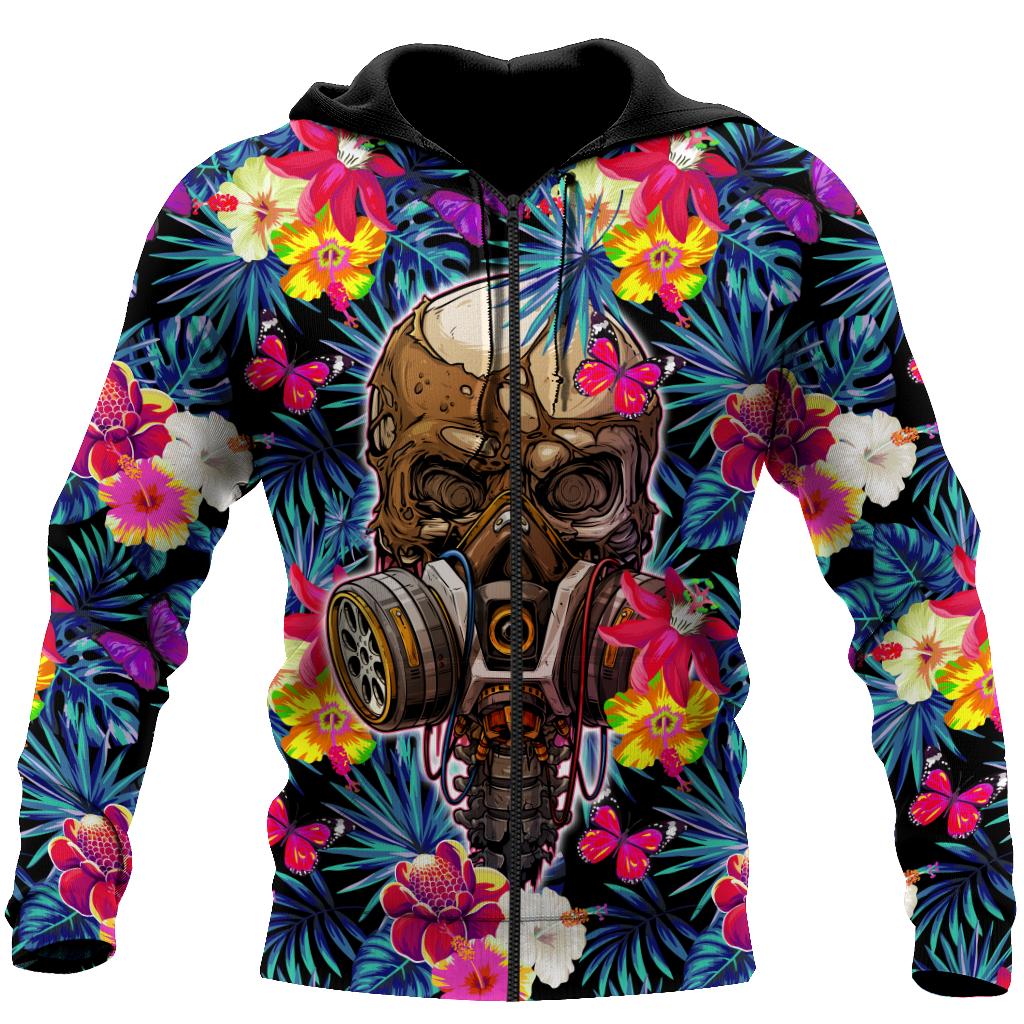 Floral Skull Hoodie For Men And Women DQB09182001
