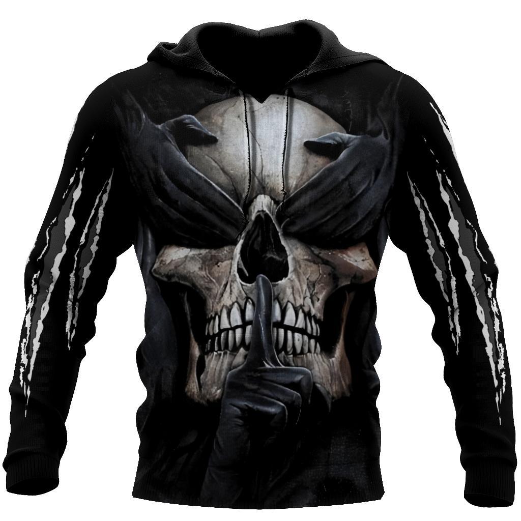 Hear No Evil, See No Evil, Speak No Evil Skull 3D All Over Printed Combo Hoodie + Sweatpant