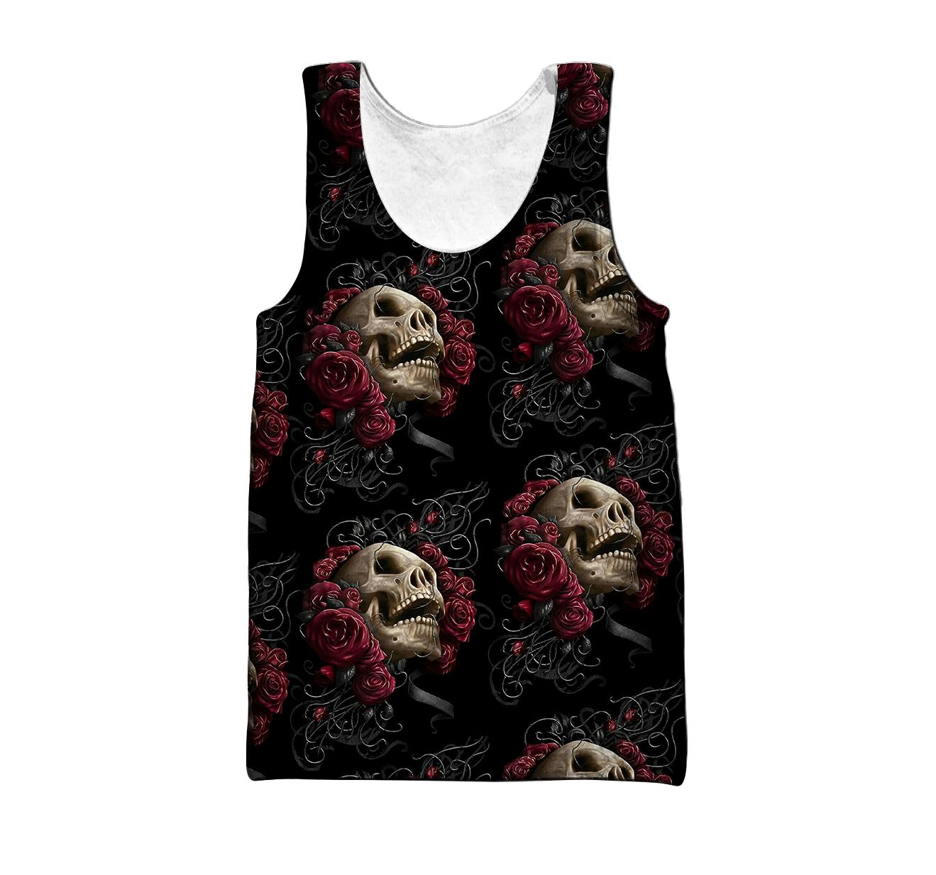 Skulls And Roses Art Hoodie For Men And Women