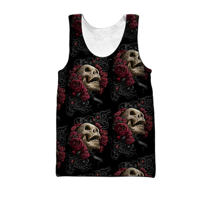 Skulls And Roses Art Hoodie For Men And Women