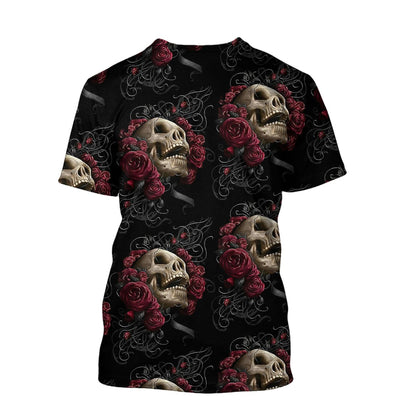 Skulls And Roses Art Hoodie For Men And Women