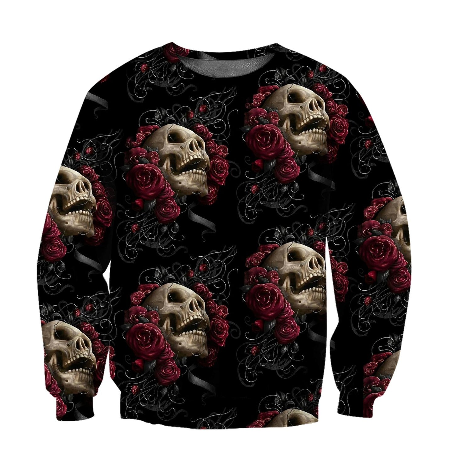 Skulls And Roses Art Hoodie For Men And Women