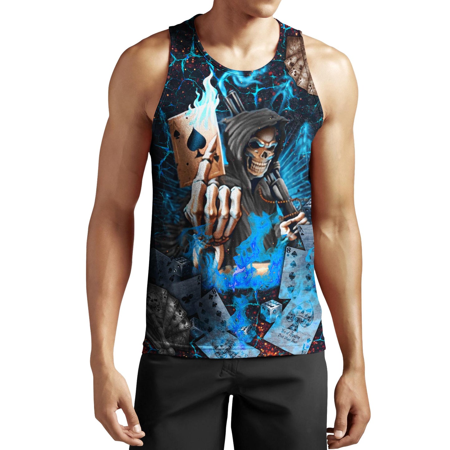 Poker Skulls On The Blue Fire Hoodie For Men And Women JJW26092002
