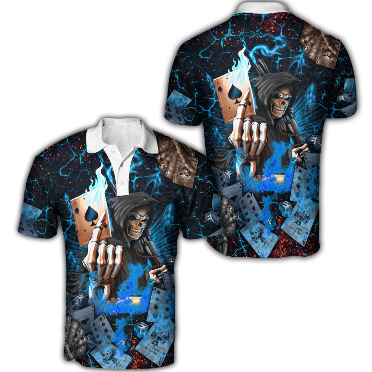 Poker Skulls On The Blue Fire Hoodie For Men And Women JJW26092002