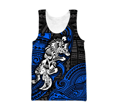 Amazing Polynesian Wolf Tattoo Unisex Hoodie-ML