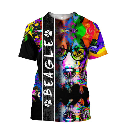 Beagle dog full color 3D All Over Printed shirt & short for men and women PL