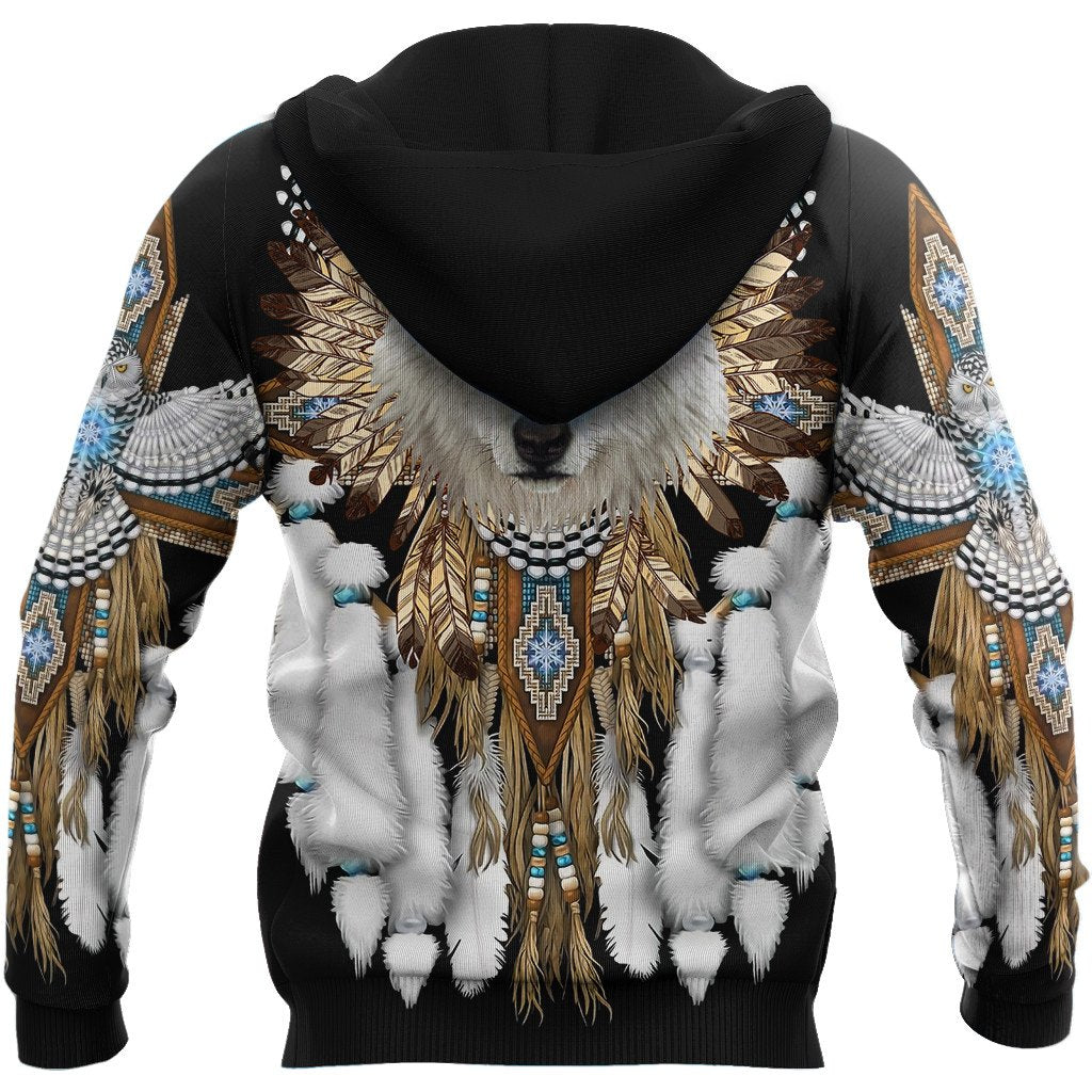 Native Wolf Spirit 3D All Over Printed Unisex Hoodie ML