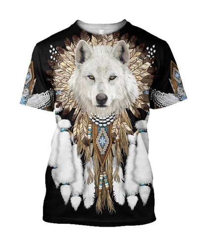 Native Wolf Spirit 3D All Over Printed Unisex Hoodie ML