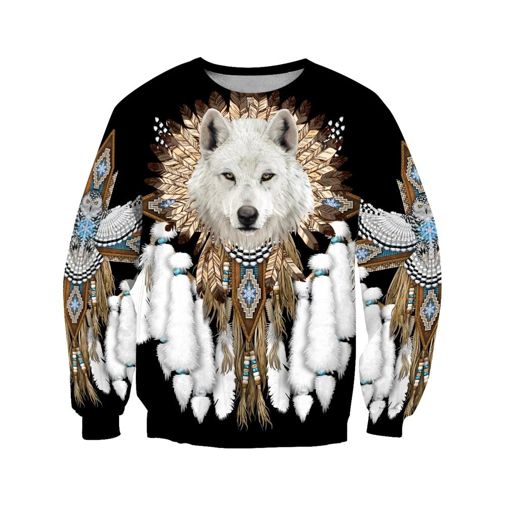 Native Wolf Spirit 3D All Over Printed Unisex Hoodie ML