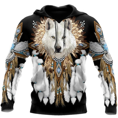Native Wolf Spirit 3D All Over Printed Unisex Hoodie ML