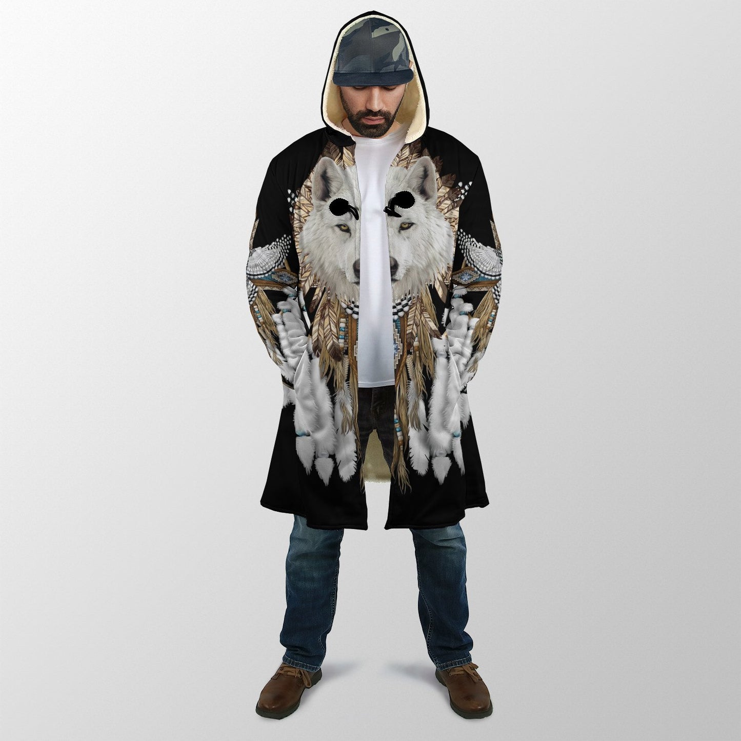 Native Wolf Spirit 3D All Over Printed Unisex Hoodie ML
