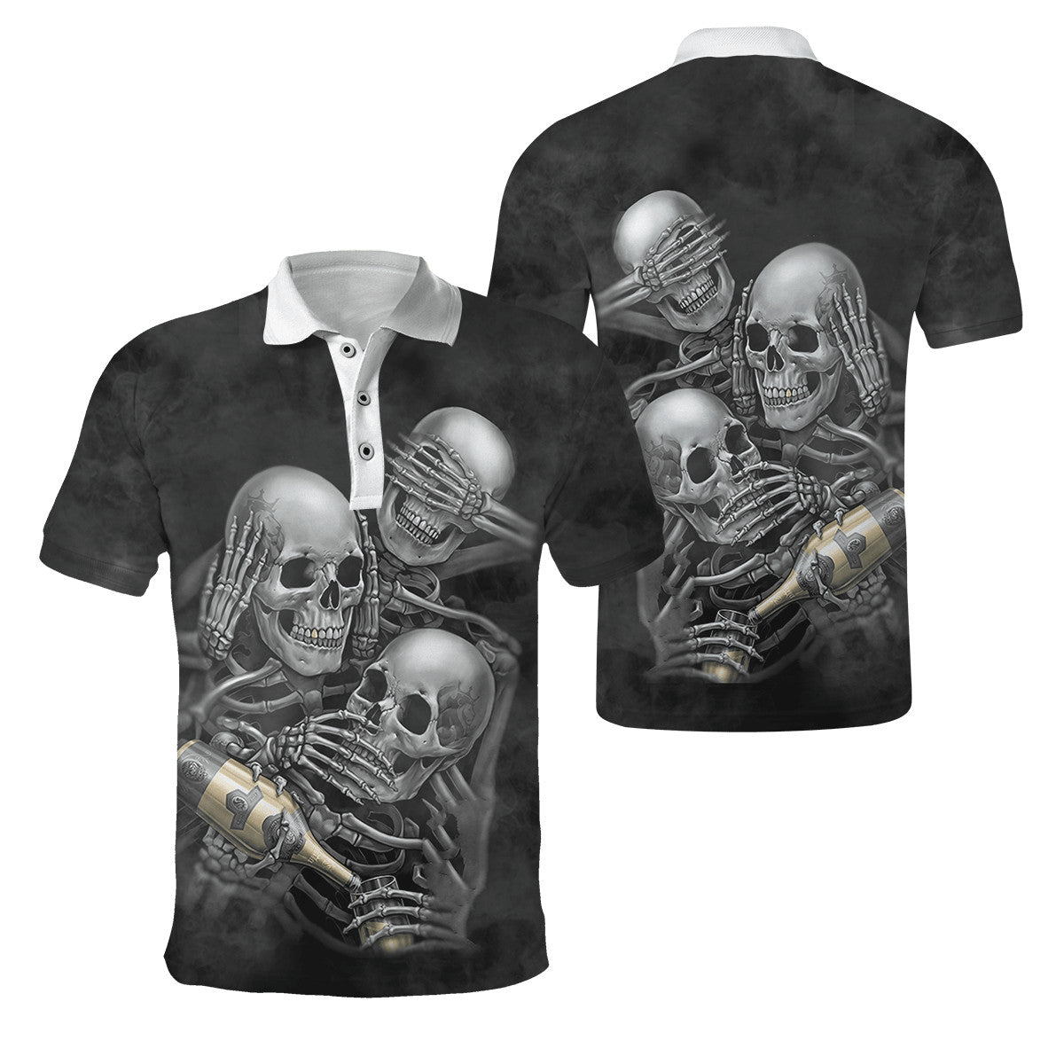 Three Wise Skulls Smoke And Drink Hoodie For Men And Women TQH201009