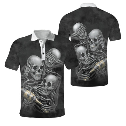 Three Wise Skulls Smoke And Drink Hoodie For Men And Women TQH201009
