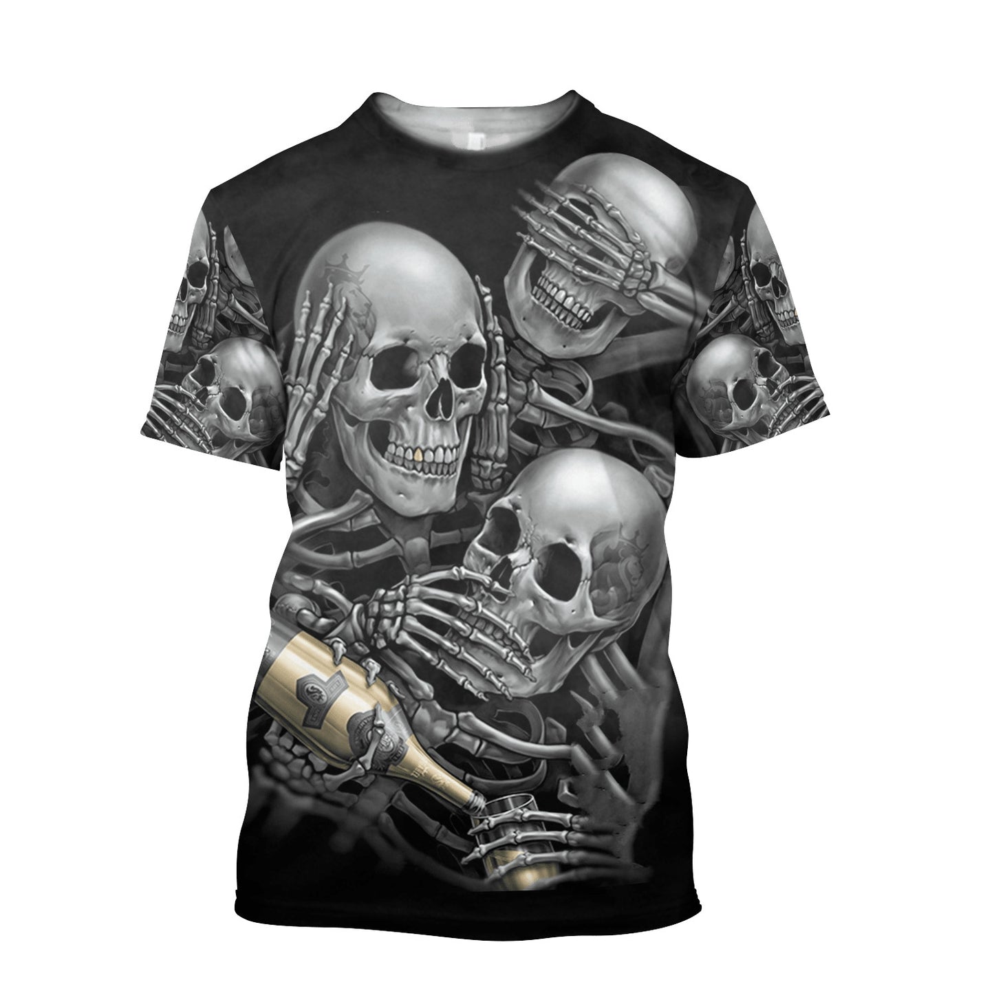 Three Wise Skulls Smoke And Drink Hoodie For Men And Women TQH201009