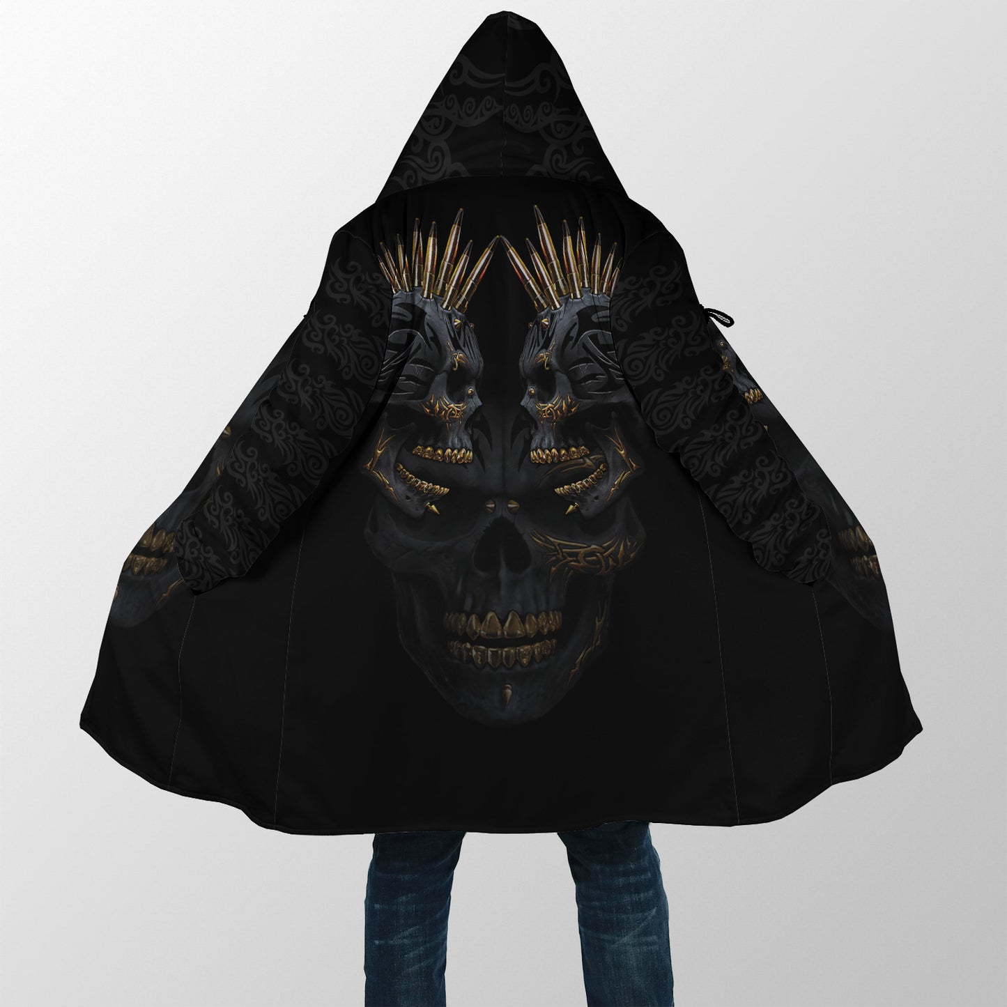 Punker Golden Skulls Cloak For Men And Women TQH201006