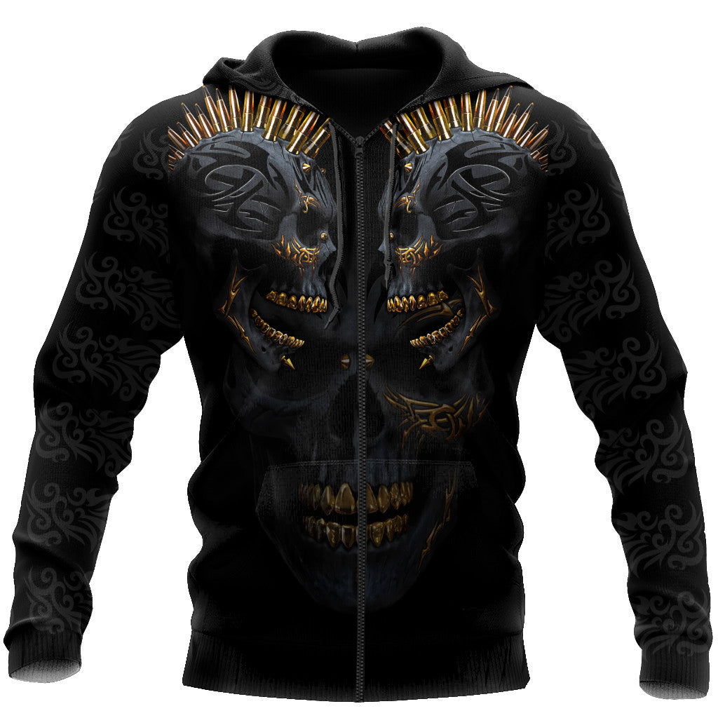 Punker Golden Skulls Hoodie For Men And Women TQH201006