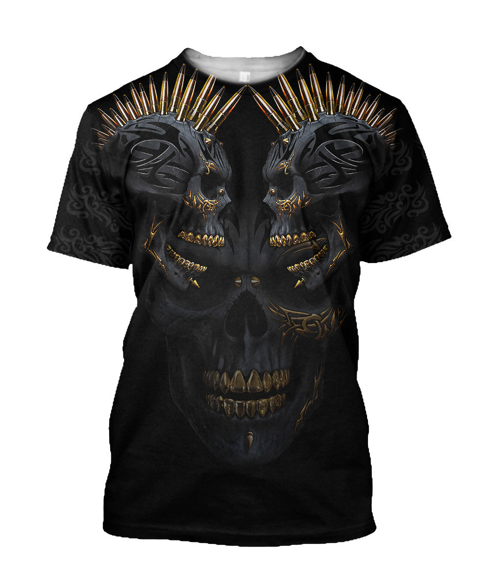 Punker Golden Skulls Hoodie For Men And Women TQH201006