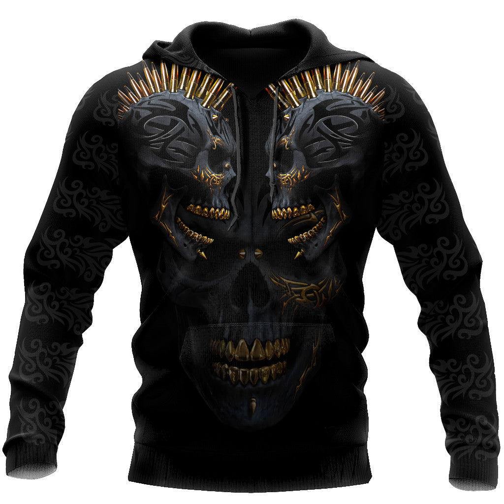 Punker Golden Skulls Hoodie For Men And Women TQH201006