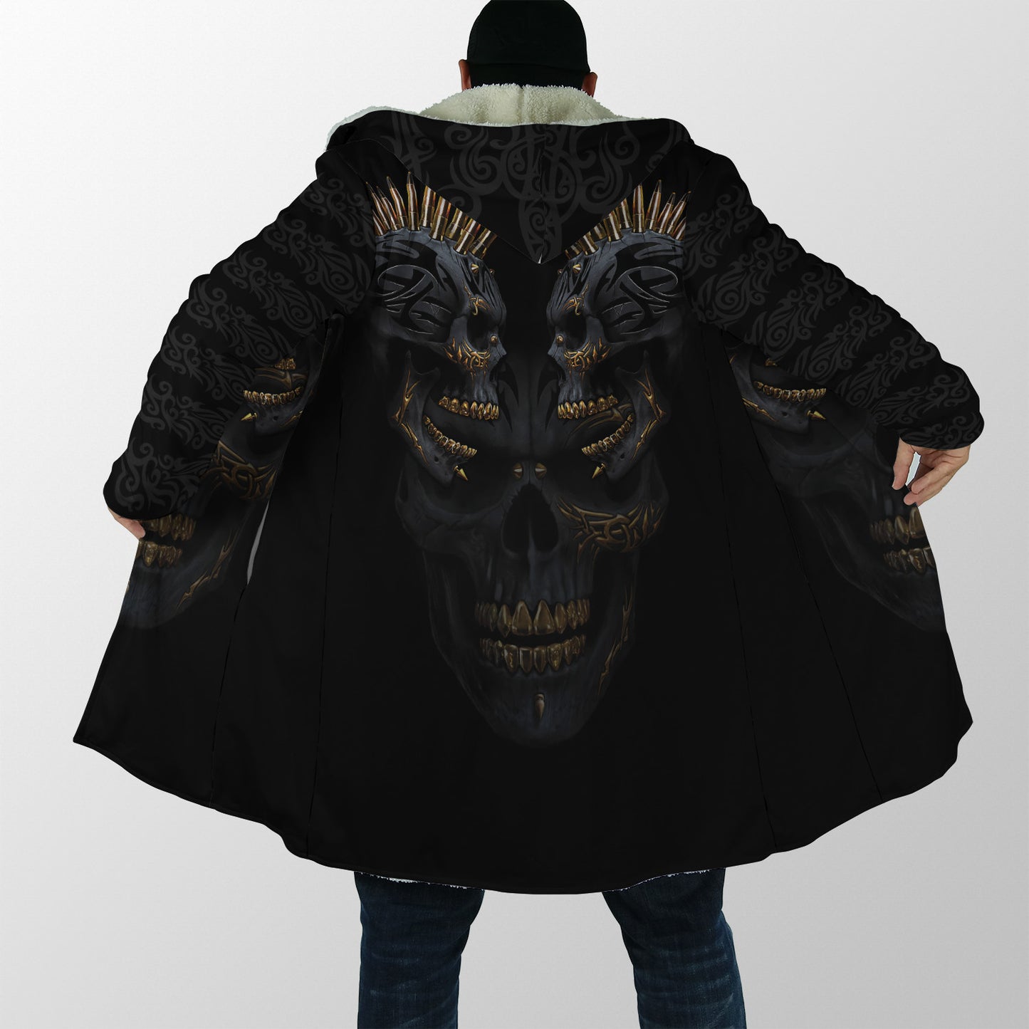 Punker Golden Skulls Cloak For Men And Women TQH201006