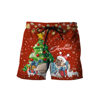 Bull dog chritmas 3D All Over Printed shirt & short for men and women PL