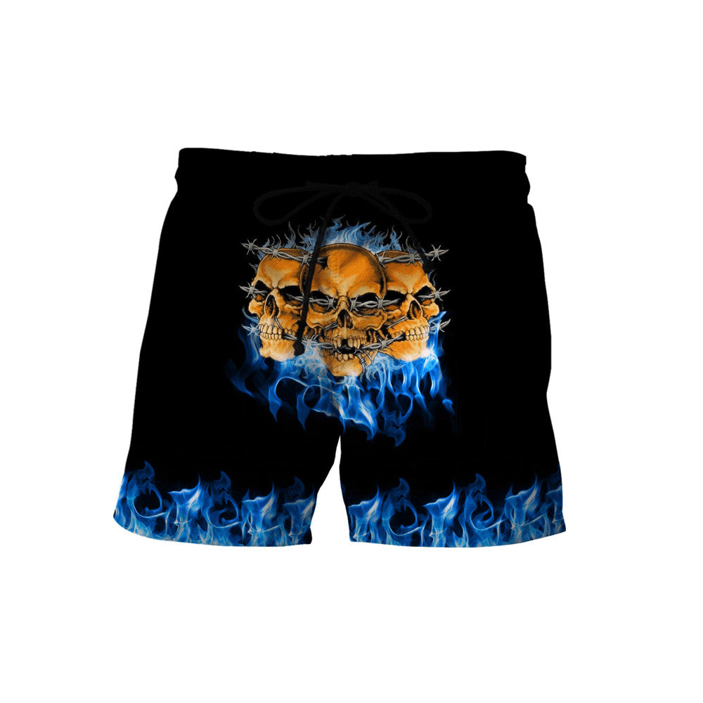 Skull On Blue Fire Art Skulls Hoodie For Men And Women TQH201011