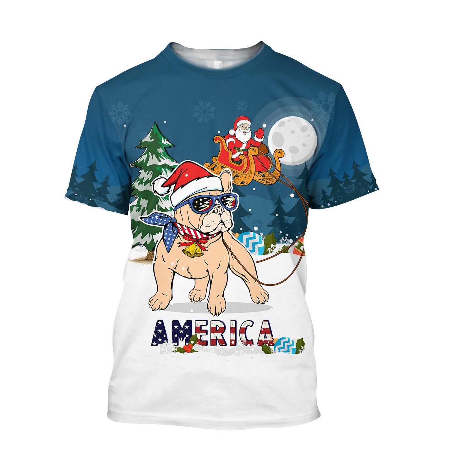 PitBull & Santa chritmas 3D All Over Printed shirt & short for men and women PL