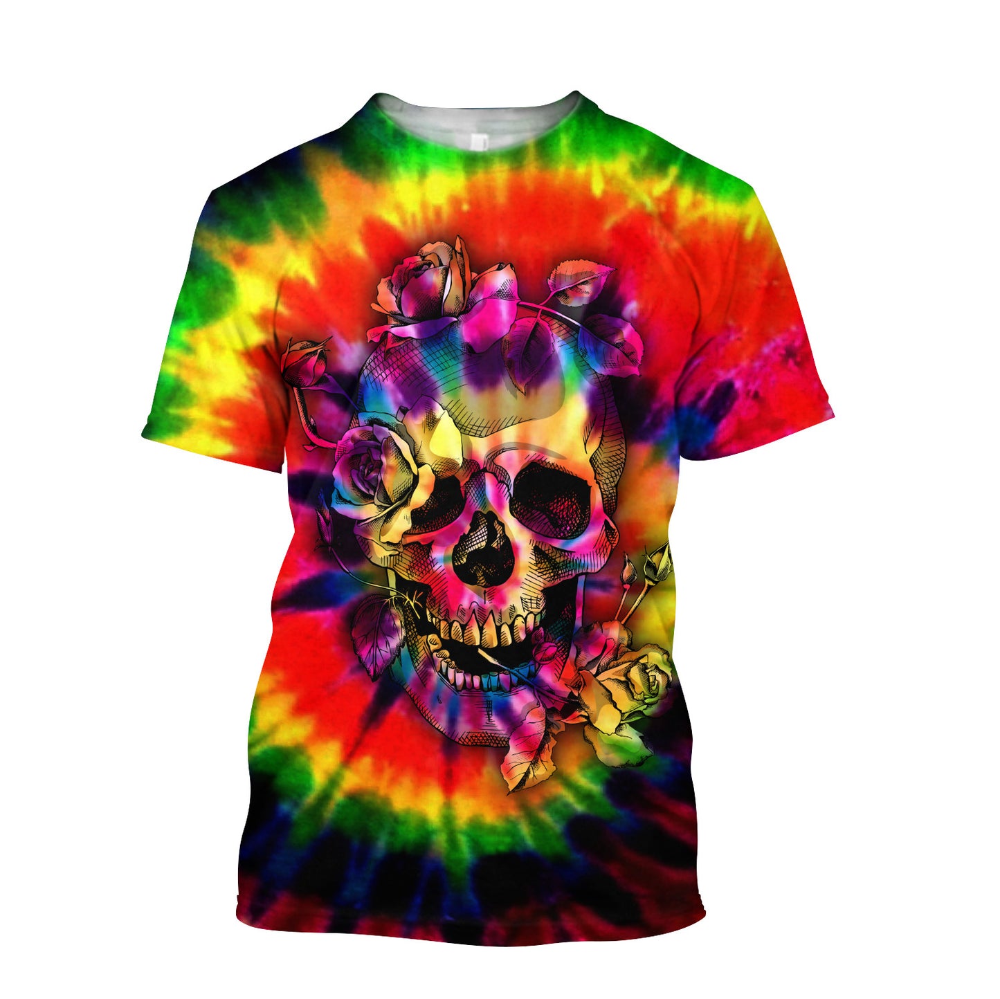 Tie Dye Skulls Hoodie For Men And Women DQB10162001