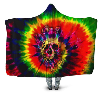 Tie Dye Skulls Hooded Blanket DQB10062001