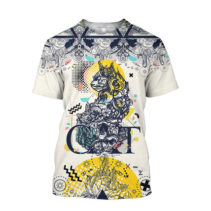 Cat tattoos 3D All Over Printed shirt & short for men and women PL