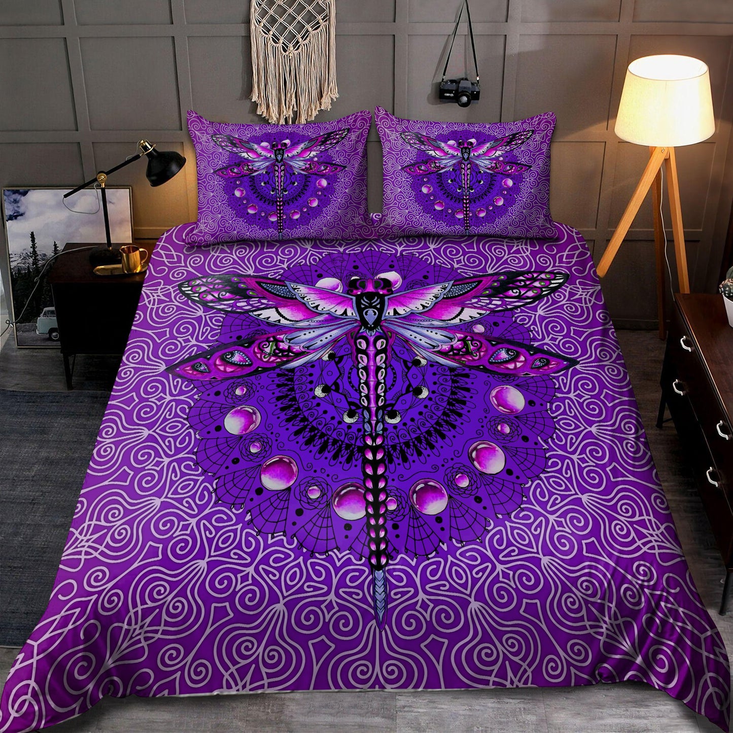 Purple Mandala Dragonfly Bedding Set DD10072004