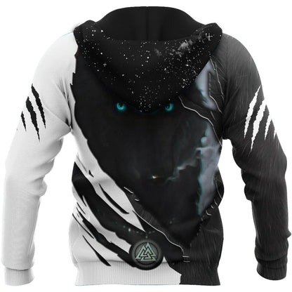Dark Night Wolf All Over Printed Unisex Hoodie ML