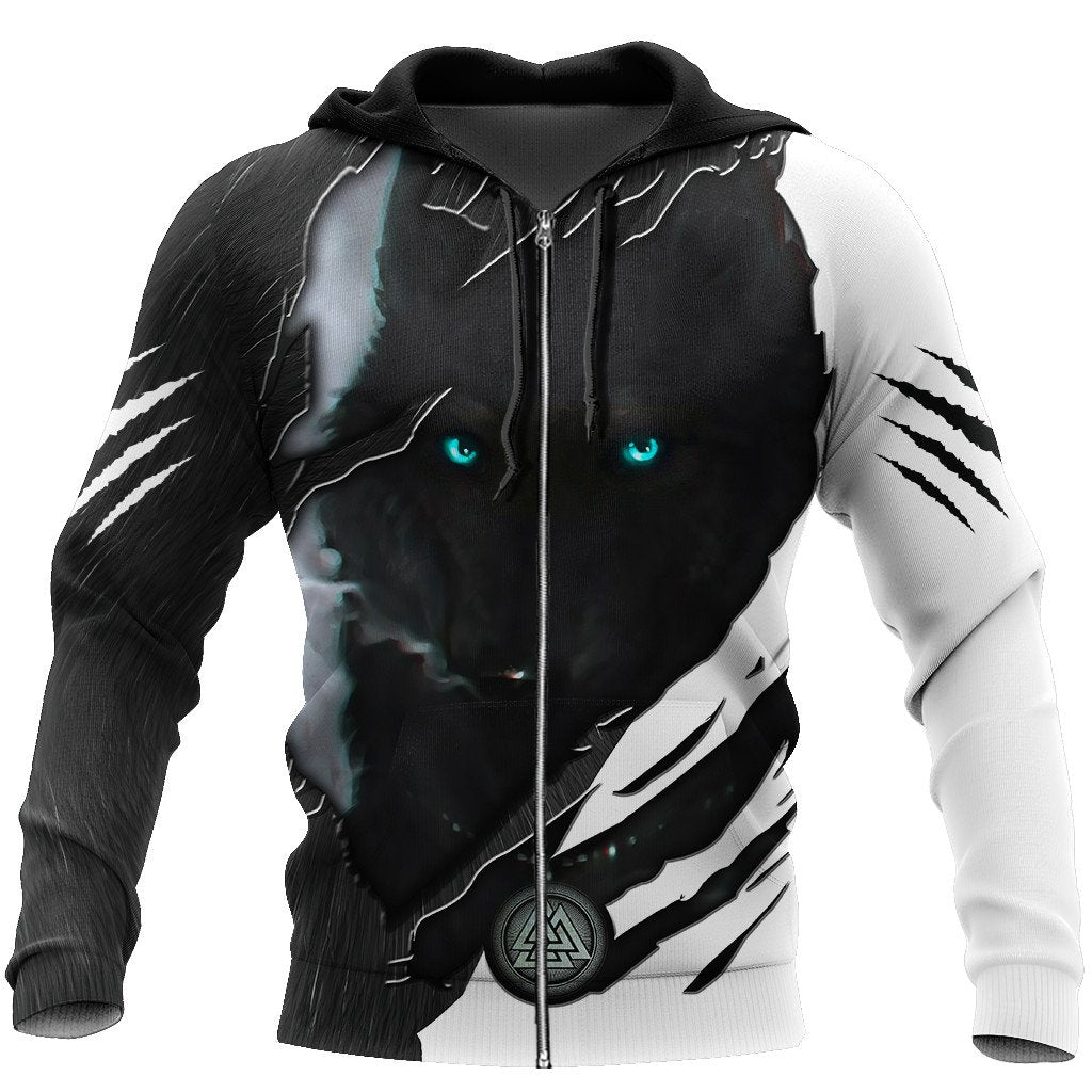 Dark Night Wolf All Over Printed Unisex Hoodie ML