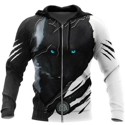 Dark Night Wolf All Over Printed Unisex Hoodie ML