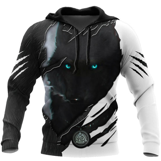 Dark Night Wolf All Over Printed Unisex Hoodie ML