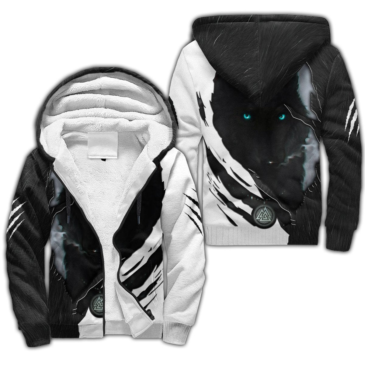 Dark Night Wolf All Over Printed Unisex Hoodie ML