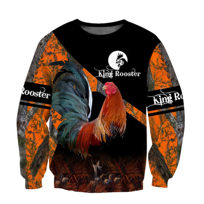 Rooster King Camo III All Over Printed Unisex Deluxe Hoodie ML