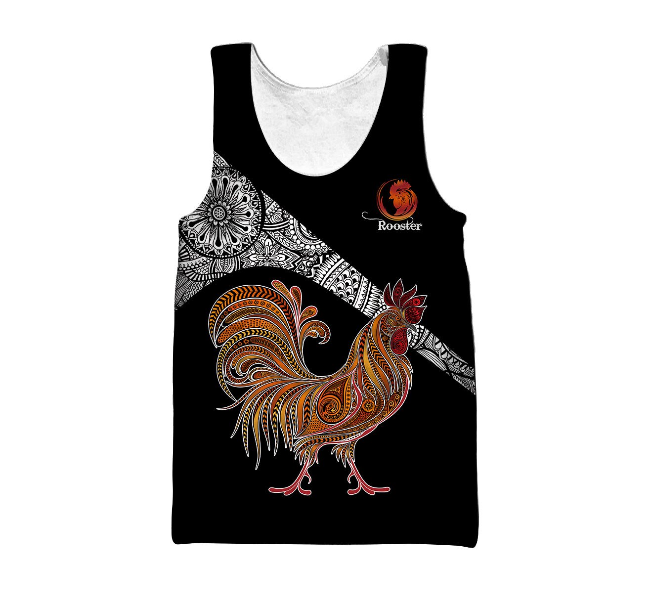 Rooster King Tribal Pattern All Over Printed Unisex Deluxe Hoodie ML