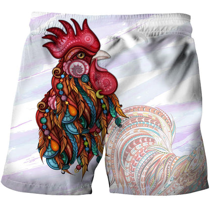 Rooster King Tribal Pattern All Over Printed Unisex Deluxe Hoodie ML