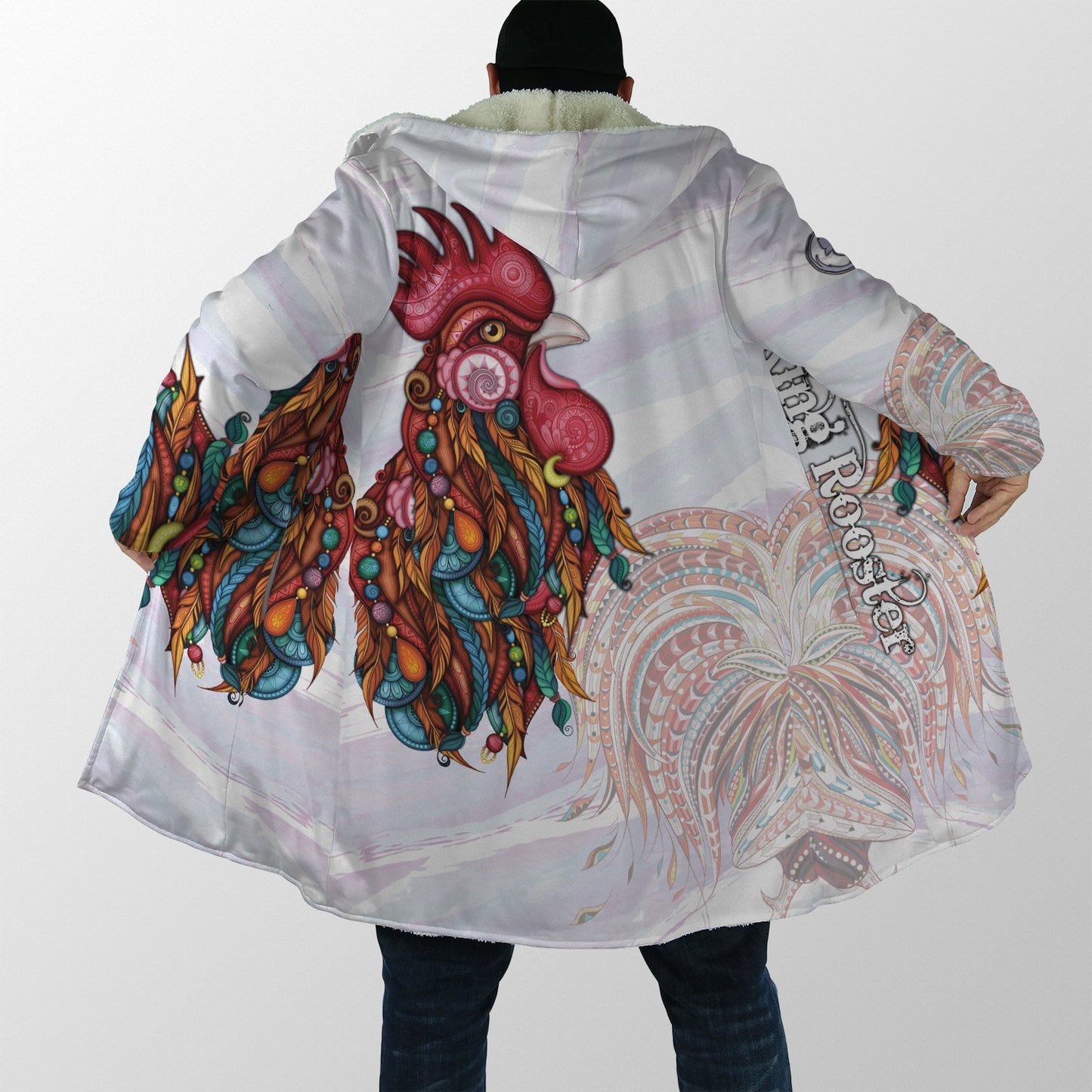 Rooster King Tribal Pattern All Over Printed Unisex Deluxe Hoodie ML