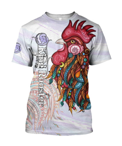Rooster King Tribal Pattern All Over Printed Unisex Deluxe Hoodie ML