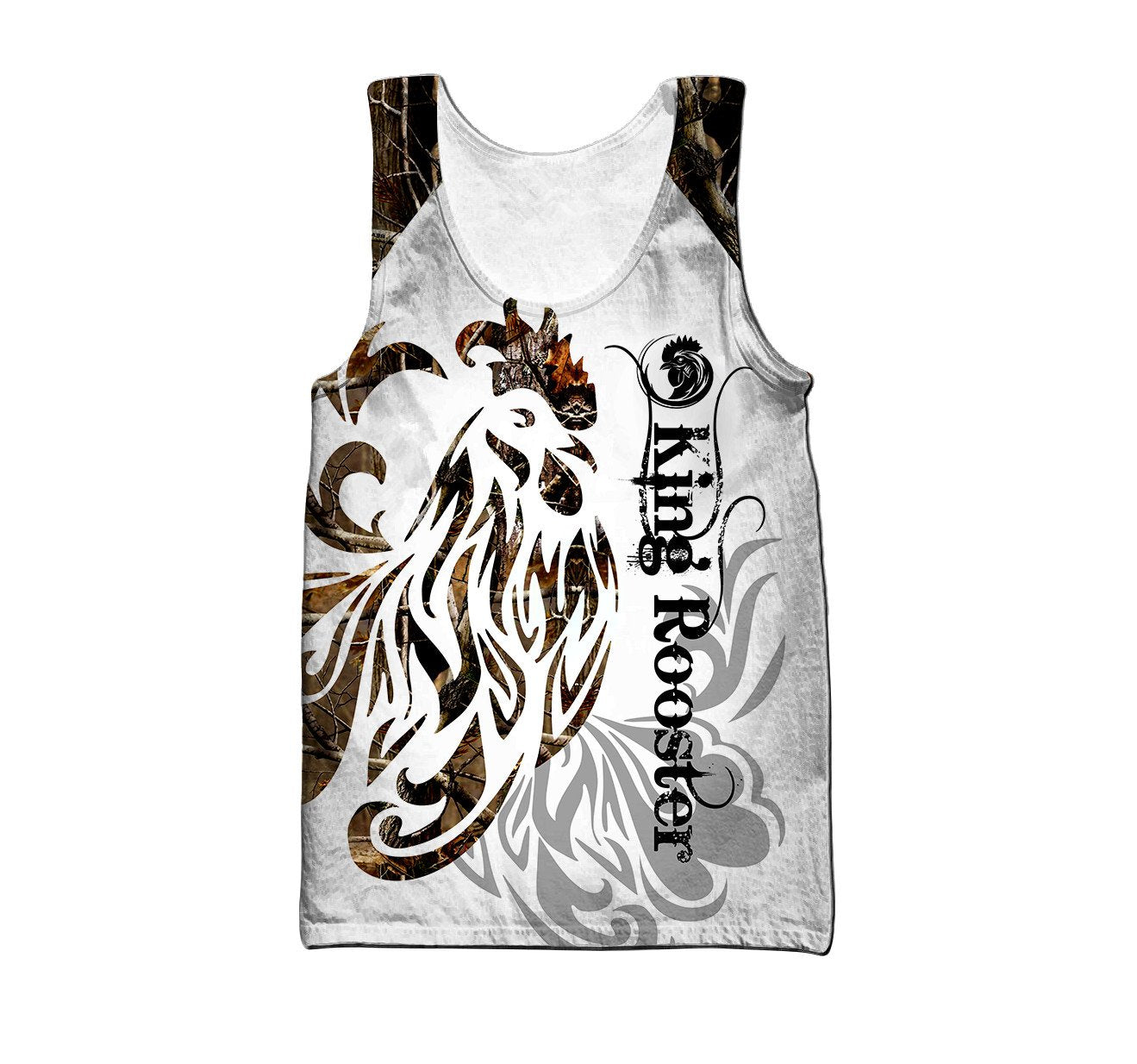 Rooster King Camo Tattoo All Over Printed Unisex Deluxe Hoodie ML
