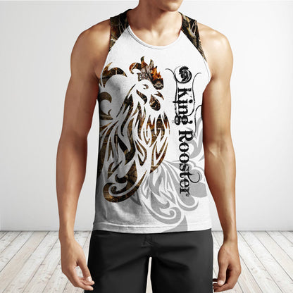 Rooster King Camo Tattoo All Over Printed Unisex Deluxe Hoodie ML