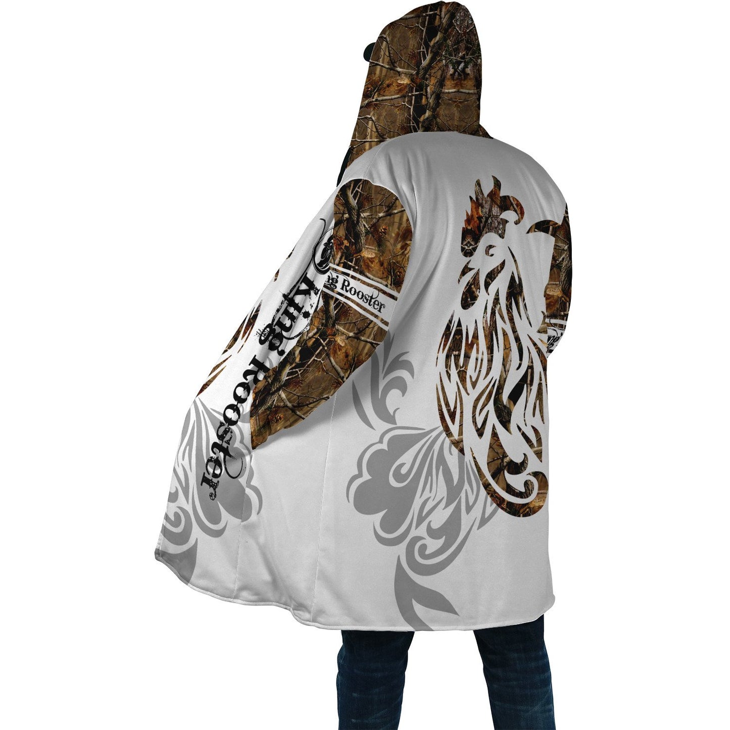 Rooster King Camo Tattoo All Over Printed Unisex Deluxe Hoodie ML