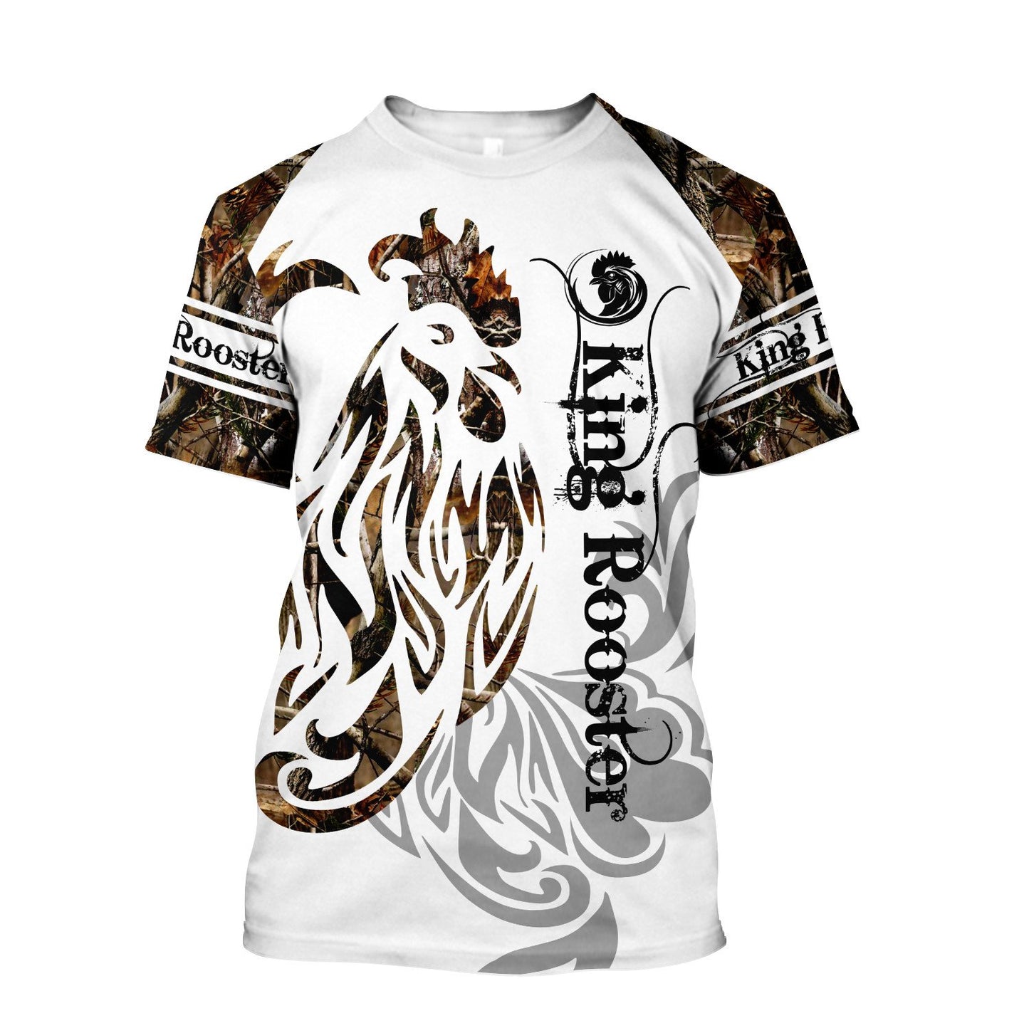 Rooster King Camo Tattoo All Over Printed Unisex Deluxe Hoodie ML